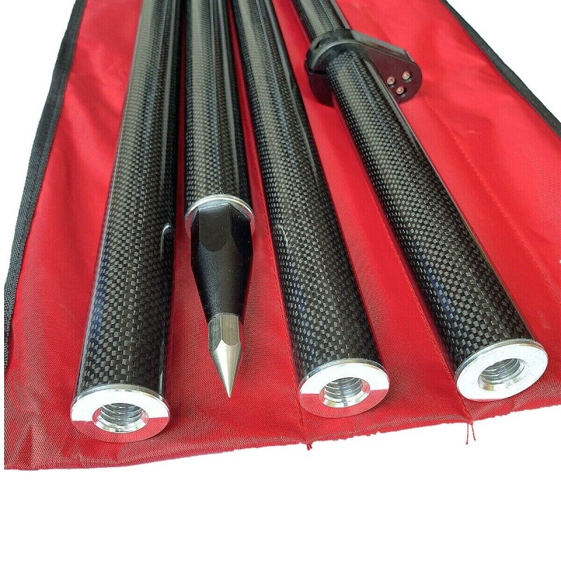 4 Section Carbon Fibre 1.8m GNSS Pole 